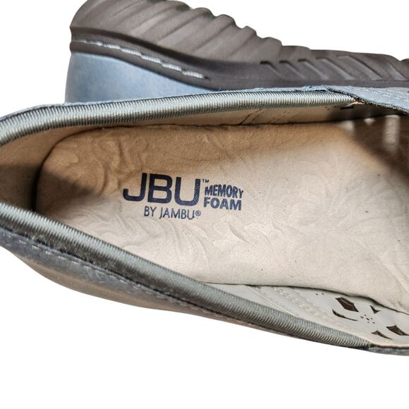 Jambu Pecan Loafer Flat Denim Leather Sneakers Blue Slip On Perforated Shoes 8 W - Picture 14 of 16